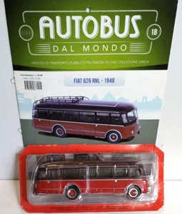 HACHETTE AUTOBUS DAL MONDO 1:43 DIE CAST BUS FIAT 626 RNL 1948 CON FASCICOLO 18 - Picture 1 of 1