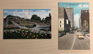 Lot of 2 Fort Worth Texas Vintage Postcards Rose Garden Rock Springs Main St - Picture 1 of 2
