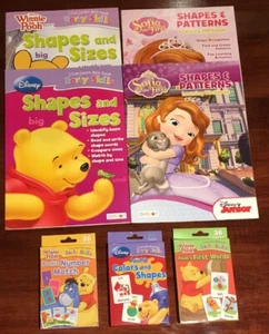 Disney Learning Workbook & Flashcard Lot Sofia Winnie Pooh Shapes Numbers Words - Picture 1 of 4