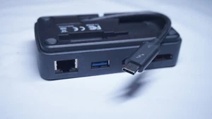 Thunderbolt 3 Mobile Travel Dock, Dual Video HDMI and DisplayPort, 4K@60Hz - Picture 1 of 4