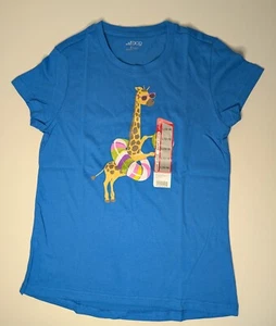 NWT BCG Girls L(12-14) Blue Short Sleeve T-Shirt Giraffe with Float - Picture 1 of 8