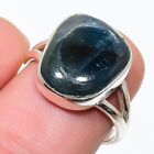 Neon Blue Apatite Gemstone 925 Solid Sterling Silver Jewelry Ring Size 8.5