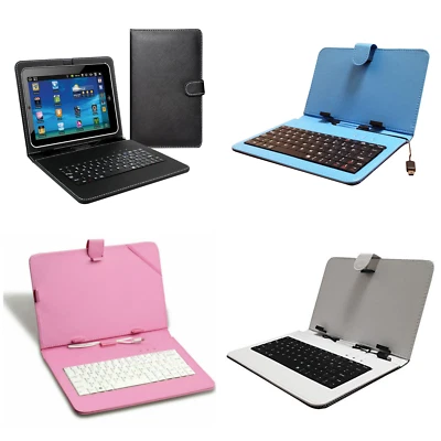 7" Tablet Keyboard & Folding Leather Protective Case, Cable & Adapter (SC-107KB) - Image 1 of 2