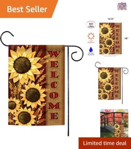 Vibrant 12x18 Fall Sunflower Flag – Perfect for Welcoming Outdoor Spaces - Picture 1 of 8