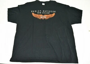 Camiseta HARLEY DAVIDSON Motocicleta Para Hombre Cuello Redondo ZELAND 2009 Negra 2XL - Imagen 1 de 6