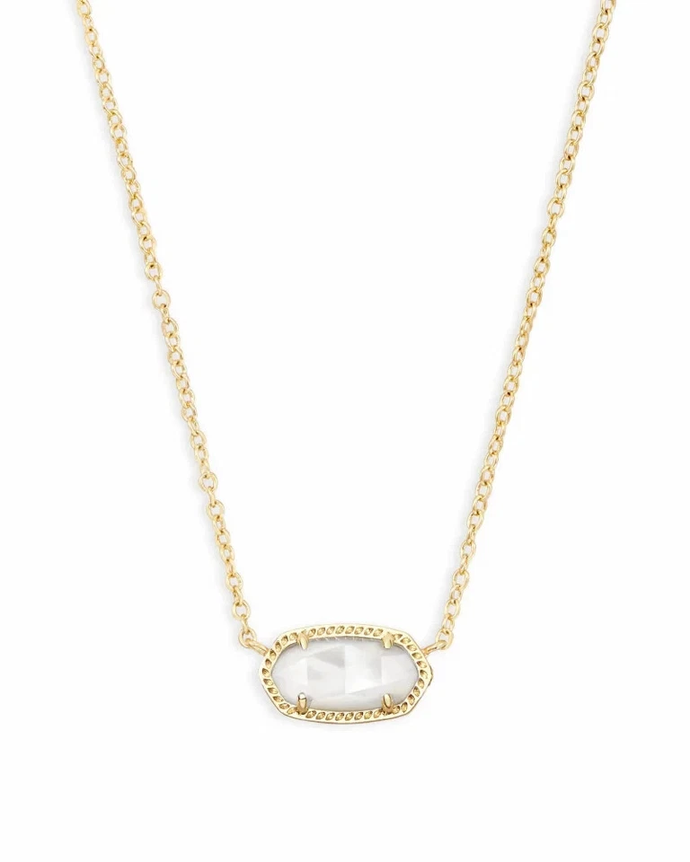 Kendra Scott Signature Elisa Pendant Necklace, Gold Plated, Ivory Pearl