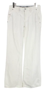 DIESEL Patakky Trousers Women's W27 Linen Blend Wide Leg Zip Fly Fade Effect - Picture 1 of 9