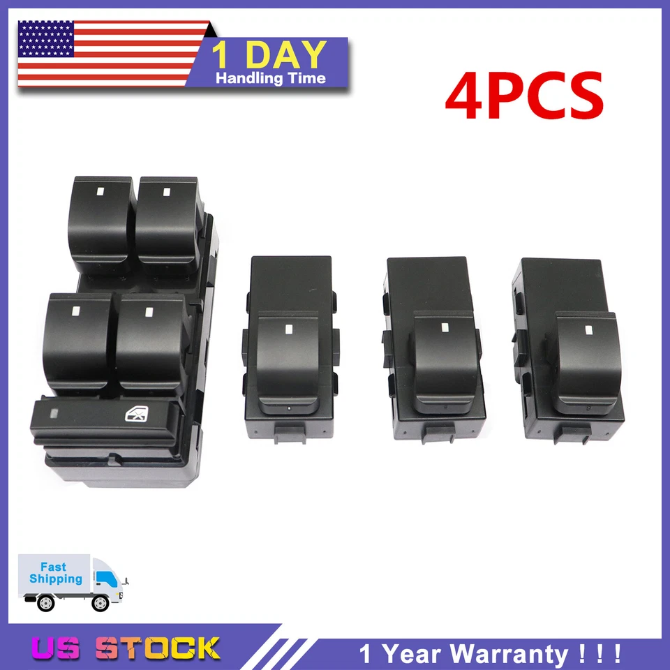 4x Interruptor de ventana para Chevy Silverado GMC Sierra 1500 2500 HD 3500 HD 07 08-2013 Foto 1 de 4