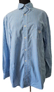 CHAPS Easy Care Shirt Mens Blue Plaid Long Sleeve Button Large - Picture 1 of 8
