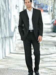 NEU: BUSINESS SAKKO NADELSTREIFEN 94/50 98/52 MAN´s FASHION schwarz *092251 - Bild 1 von 2