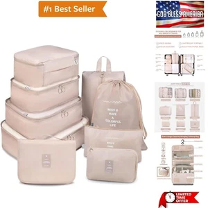 Packing Cubes for Travel, 9 Set Luggage Organizers with Toiletry Bag, Shoe Ba... - Picture 1 of 9