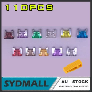 110Pcs 2A-40AMP Assorted Car Truck Mini Low Profile Micro Blade Fuse Set Kit w - Bild 1 von 3