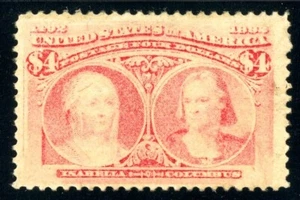 USAstamps FVF US 1893 $4 Columbian Expo Scott 244 NG SCV $1000+ - Picture 1 of 2