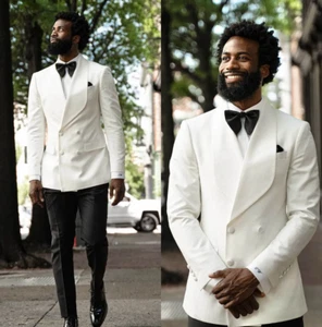 Handsome Mens Wedding Tuxedos Custom Made Shawl Lapel Prom Male Birthday Party - Picture 1 of 7