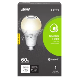 LED 12W (60 Watt Equivalent) General Purpose Light Bulb W/ Bluetooth Speaker A19 - Picture 1 of 12