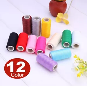 12 Spools Cotton Sewing Machine Thread Reel Cord String 100% Premium Quality - Picture 1 of 7