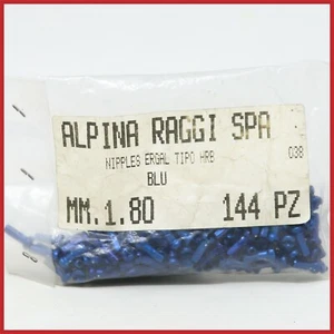 NUEVO DE LOTE ANTIGUO PEZONES ALPINA ERGAL 1.8mm 144 piezas AZUL VINTAGE AÑOS 80 90 MTB CARRETERA LIGERO - Imagen 1 de 2