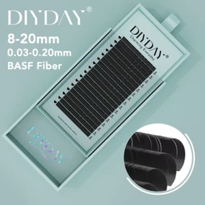 16-Row Mink Lash Extensions – Natural Individual False Lashes B/C/CC/D/DD Curl - Picture 1 of 9