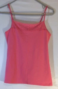 Felina Woman’s Tank Top Pink Size Medium Pima Cotton Blend Romantic preppy Y2K - Picture 1 of 5