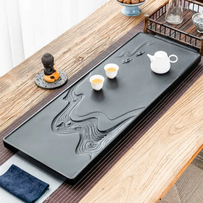 Creative Tea Tray Weighted Stone Tea Table Zen Style Carved Whole Stone Trays - Image 1 of 4