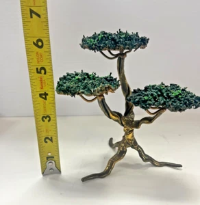 MCM Vintage Bronze Jade Monterey Cypress Bonsai Tree Sculpture Danny Garcia DS43 - Picture 1 of 6