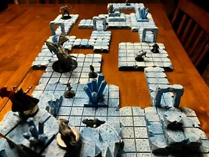 Dungeon Ice Cavern Set terreno 28 mm Dungeons & Dragons Pathfinder d&d wargaming - Foto 1 di 11