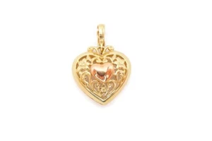 Beverly Hills Gold 14k Heart Pendant Filigree - Picture 1 of 11