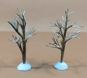 Vintage 2001 Hawthorne Village 2 Ulmen im Winter Schnee 79535-C - Bild 1 von 9