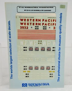 MICROSCALE HO SCALE 87-448 WP GP-40 & CABOOSE (UP SCHEME)  DECAL - Picture 1 of 1