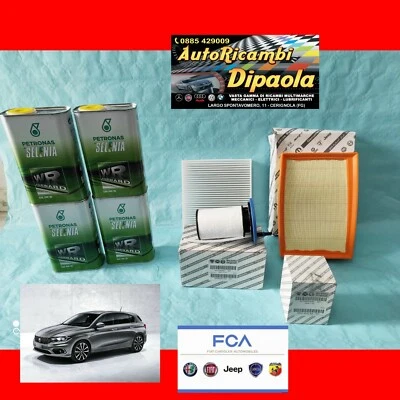 KIT TAGLIANDO ORIGINALE FIAT TIPO 1.3 MULTIJET EURO 6 4L SELENIA 0W30 + 4 FILTRI