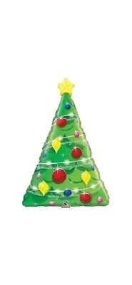 Set of Five Qualatex Christmas Tree Shaped Mylar Balloons (Approx 36” H”) - Image 1 of 2