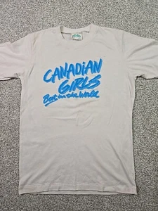 Vintage Kellysport Shirt Mens Large White Single Stitch Canadian Girls Graphic - Picture 1 of 19