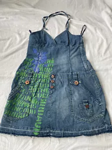 Le Jean De Marithe + Francois Girbaud Denim Kleid blau mit Riemen Größe 10 - Bild 1 von 13