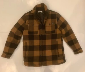 H&M Flannel Coat Jacket - Brown/Tan Black Size 11-12 Youth - Picture 1 of 11