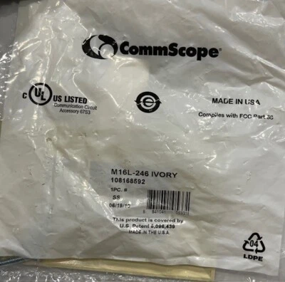 Commscope M16L-246 6 DATA PORT WALL PLATE IVORY LOT OF 10 - Image 1 of 2