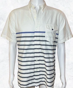 Polo Ralph Lauren Classic Fit Uomo XL Camicia da barca con bottoni bianca a righe blu - Foto 1 di 9