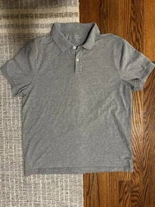 J. Crew Gray Polo Golf Shirt Flex Pique Untucked Preppy Casual Mens Slim Large L - Picture 1 of 2