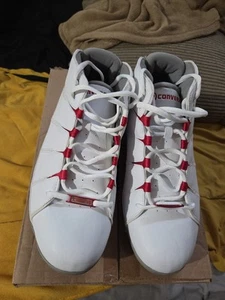 Herren Converse Mids in weiß/rot Vollleder Schuhe in Größe 13 neu ohne Karton - Bild 1 von 11