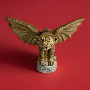 Handmade Ceramic Gargoyle Statue Double-Glazed, 13” Wingspan, 10” Tall, 3.6 lbs - Picture 1 of 10