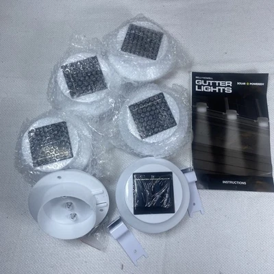 Bell+Howell Gutter Lights Solar Powered Outdoor LED Set of 6 Weatherproof White - Image 1 of 4