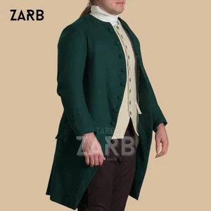 18. Jahrhundert grüner Gehrock Kolonial Zivil Jacke Revolutionskrieg Tracht - Bild 1 von 6