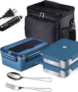 Electric Lunch Box Food Heater 80W Heated LunchBoxes for Blue+2Liner+bag - Picture 1 of 6