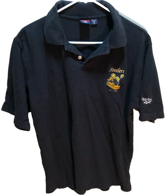 Camisa Polo Negra Pittsburgh Steelers Circa 1961 NFL Vintage Logo Retro AFC S Foto 1 de 3