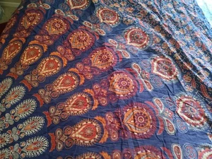 vintage flat sheet 100% cotton retro 70s India Paisley - Picture 1 of 6