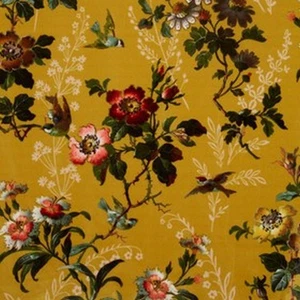 Clarke and Clarke - Leighton - Velvet Ochre - Fabric Remnant - 129cm x 47cm - Picture 1 of 1