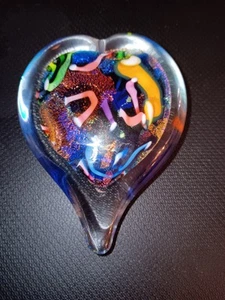 Glass Eye Studio Hand Blown Art Glass Multicolor Dichroic Paperweight - Picture 1 of 2