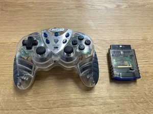 Intec Playstation 2 PS2 Clear Wireless Mini Controller With Dongle, No Cover - Picture 1 of 7
