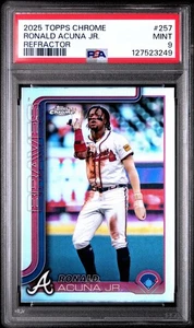 2025 Topps cromo #257 refractor Ronald Acuna Jr PSA 9 - Imagen 1 de 2