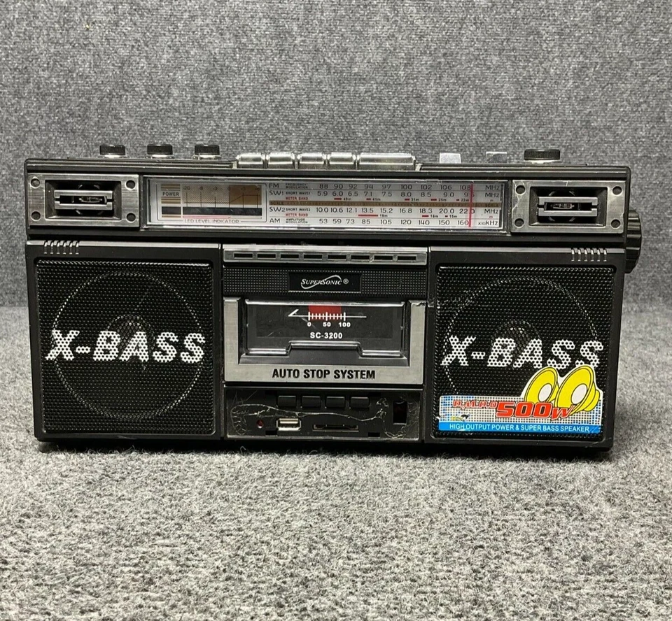 SuperSonic Boom Box 📻 SC-3200 AM/FM/SW Radio 🎶 Cassette to MP3 Converter - Image 1 of 4