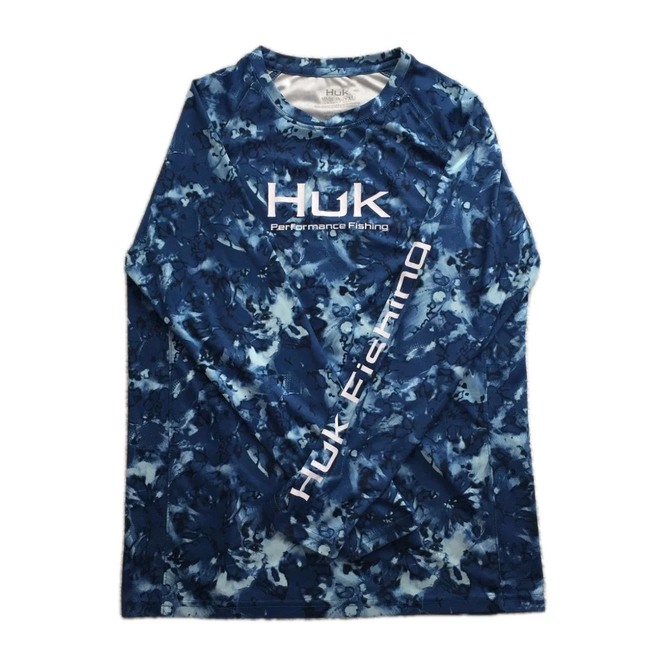 Camisa de Pesca HUK Performance Juvenil Talla YXL Azul Manga Larga  Foto 1 de 4